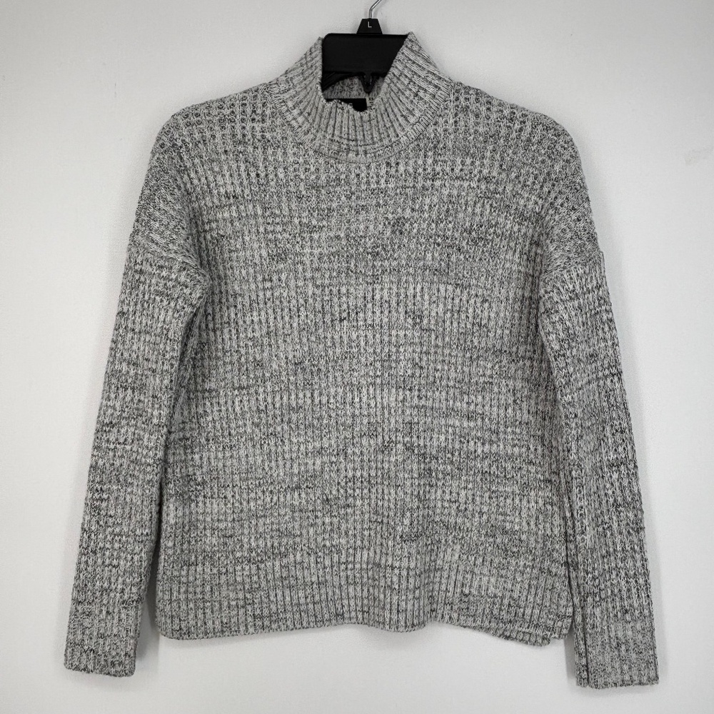 BDG Womens XS Pullover Mock Neck Sweater Black Gray Marled Knit Long Sleeves